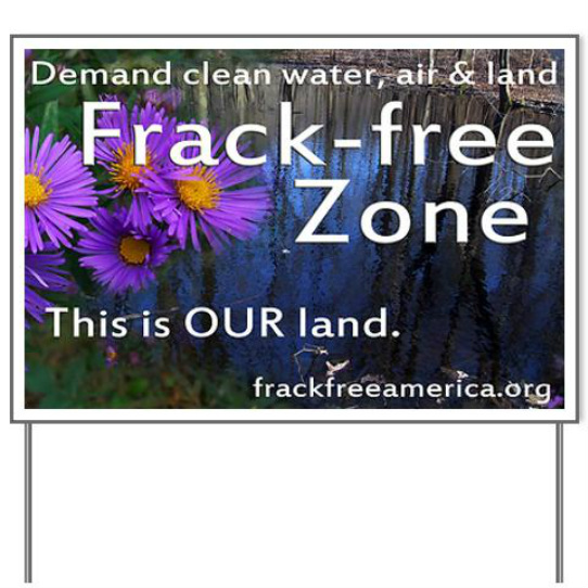 Frackfree Zone yard sign from CafePress